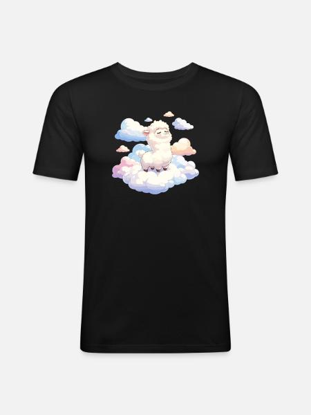 Wolkenlamm im Traumlicht - Männer Slim Fit T-Shirt - Schwarz