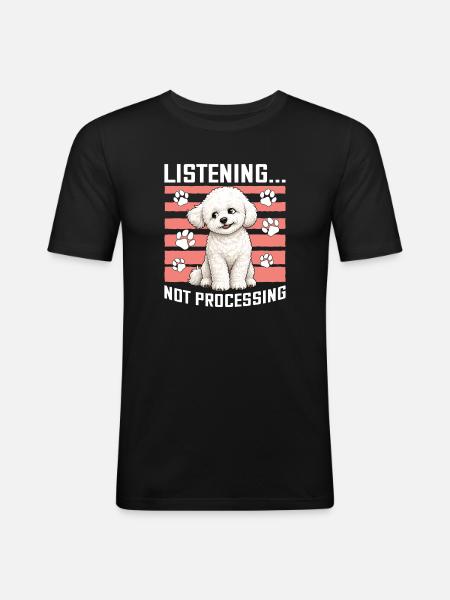 Bichon Frise Dog Breed - Männer Slim Fit T-Shirt - Schwarz