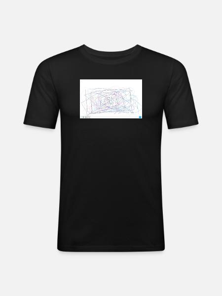 Abstract Paint Swirl Sketch - Men's Slim Fit T-Shirt - black