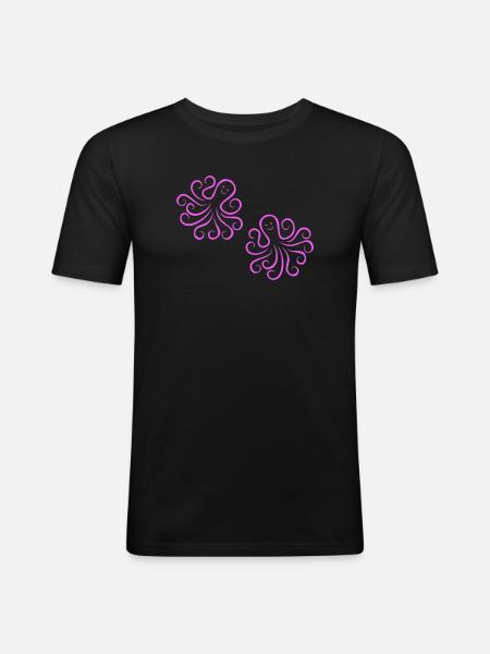 krake_2 - T-shirt près du corps Homme - noir