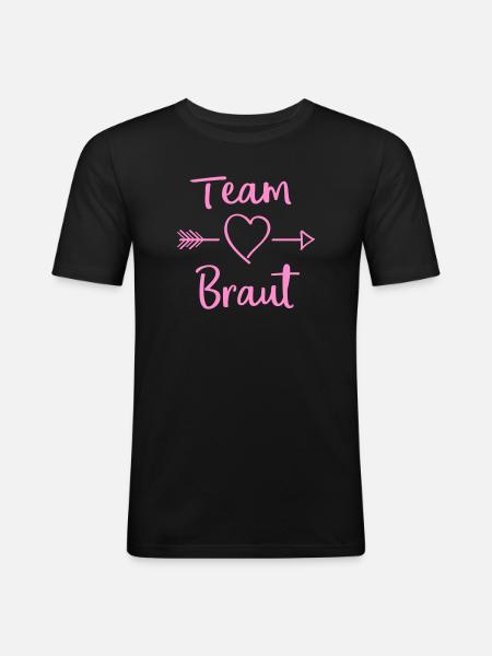 Team Bride Heart Arrow Design - Men's Slim Fit T-Shirt - black
