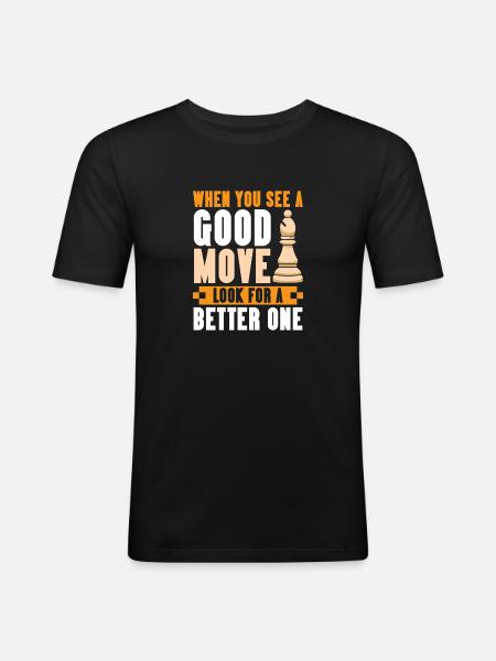 Échiquier des joueurs d’échecs - T-shirt près du corps Homme - noir