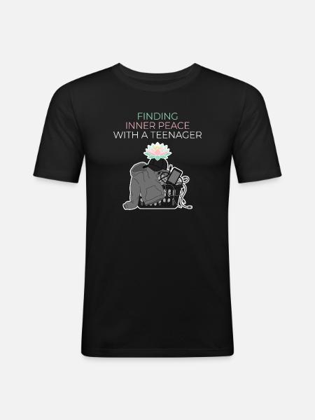 Paix intérieure avec un adolescent - T-shirt près du corps Homme - noir
