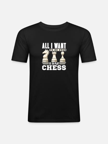Échiquier des joueurs d’échecs - T-shirt près du corps Homme - noir