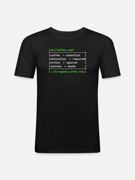Coffee Config – Developer Kaffee Design - Männer Slim Fit T-Shirt - Schwarz