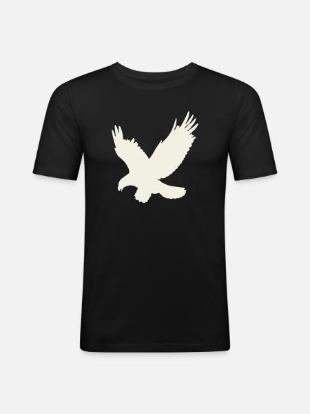 Silhouette d’aigle en vol - T-shirt près du corps Homme - noir