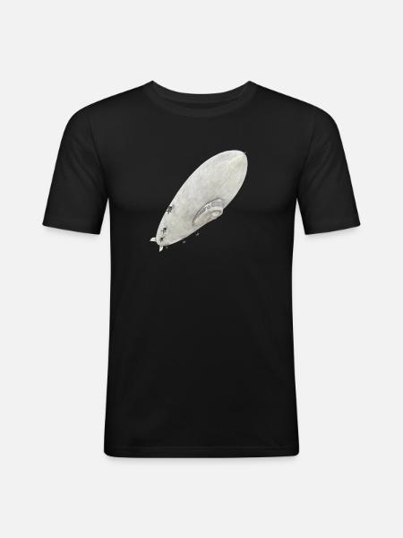 Deutsches Zeppelin – Ikone der Luftfahrtgeschichte - Männer Slim Fit T-Shirt - Schwarz