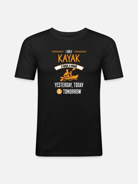 Citation drôle de kayak - T-shirt près du corps Homme - noir