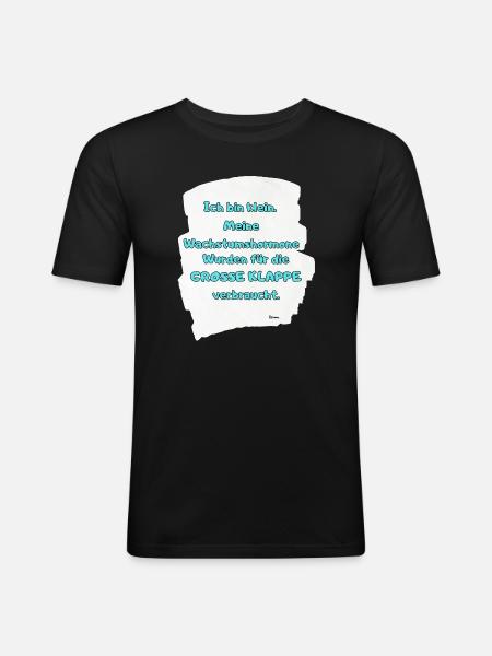 Kleines Ich Große Klappe - Männer Slim Fit T-Shirt - Schwarz