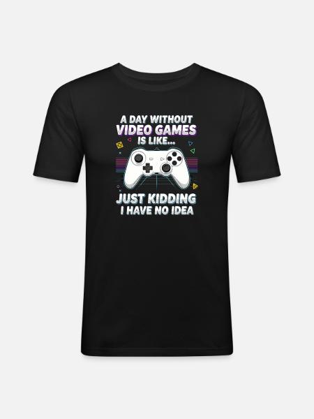 Jeu - T-shirt près du corps Homme - noir