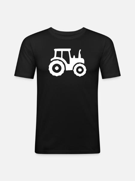 Traktor Landwirtschaft Bauern Geschenk - Männer Slim Fit T-Shirt - Schwarz