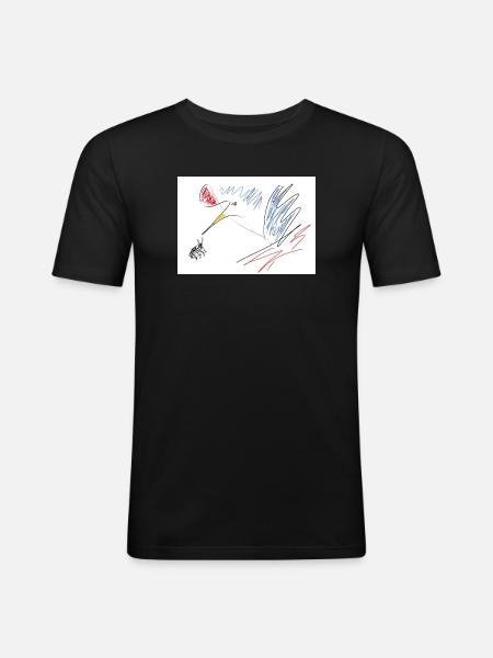 Regarde juste là ! - T-shirt près du corps Homme - noir