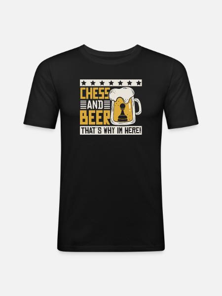 Échiquier des joueurs d’échecs - T-shirt près du corps Homme - noir