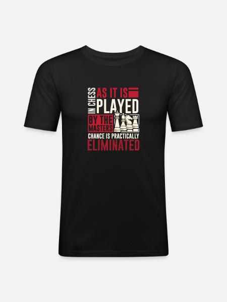 Échiquier des joueurs d’échecs - T-shirt près du corps Homme - noir