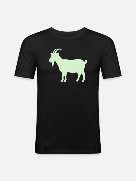 Mintgrüne Ziegen-Silhouette - Männer Slim Fit T-Shirt - Schwarz