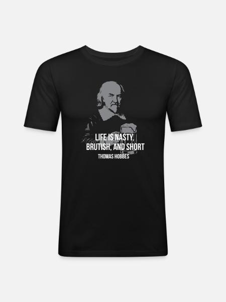 Thomas Hobbes - T-shirt près du corps Homme - noir