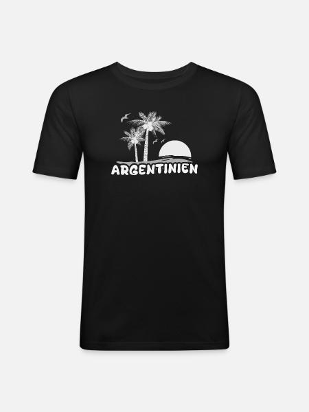 Argentine - T-shirt près du corps Homme - noir