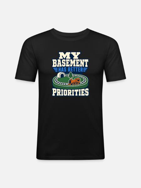 Model railway layout, - Men's Slim Fit T-Shirt - black