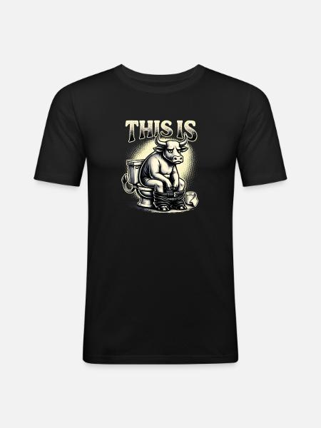 C’est de l’humour de toilettes à la connerie - T-shirt près du corps Homme - noir