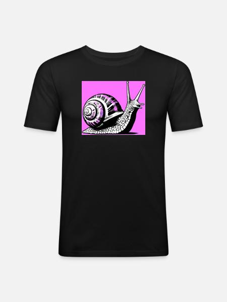 Snail - Men's Slim Fit T-Shirt - black