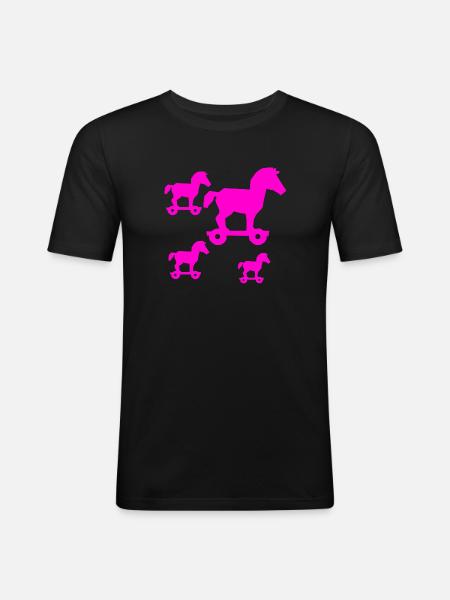 horses - Men's Slim Fit T-Shirt - black