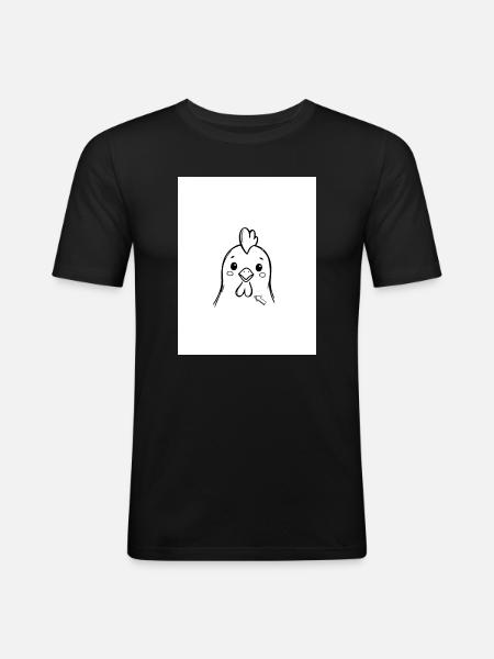 Chick Friend: Minimal Line Drawing - Men's Slim Fit T-Shirt - black
