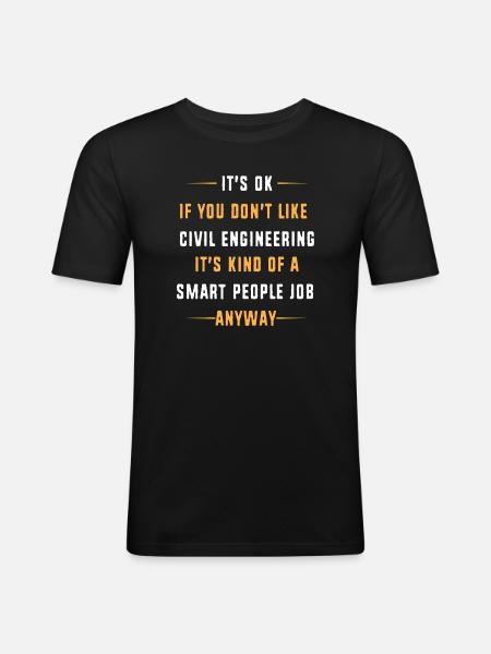 Bau Ingenieur Baustelle Bauarbeiter - Männer Slim Fit T-Shirt - Schwarz
