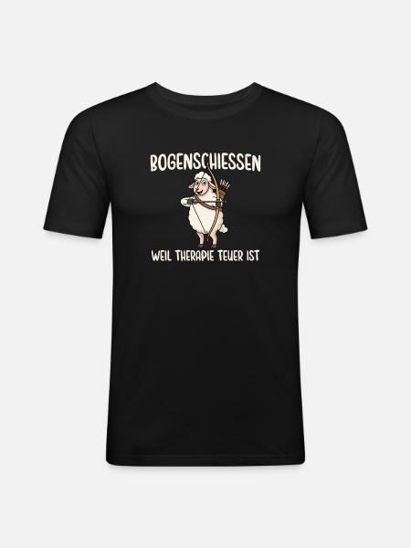 Bogenschießen Weil Therapie Teuer Ist - Männer Slim Fit T-Shirt - Schwarz