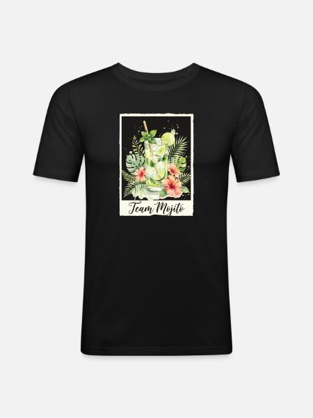 Bachelor Party Mojito Cocktail Bartender - Men's Slim Fit T-Shirt - black