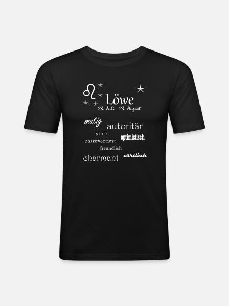 Löwe_Sternzeichen - Männer Slim Fit T-Shirt - Schwarz