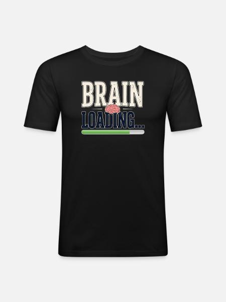 Student Humor – Brain Loading - Men's Slim Fit T-Shirt - black