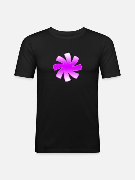 Blumen - Männer Slim Fit T-Shirt - Schwarz