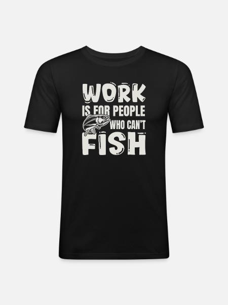 Pêche humour - Cadeau collègue pêcheur - T-shirt près du corps Homme - noir
