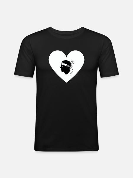 Korsika-Liebe - Männer Slim Fit T-Shirt - Schwarz