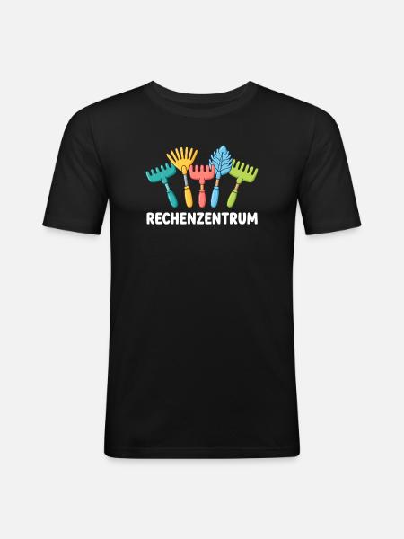 RECHENZENTRUM Gartenbau Gartenarbeiter - Männer Slim Fit T-Shirt - Schwarz