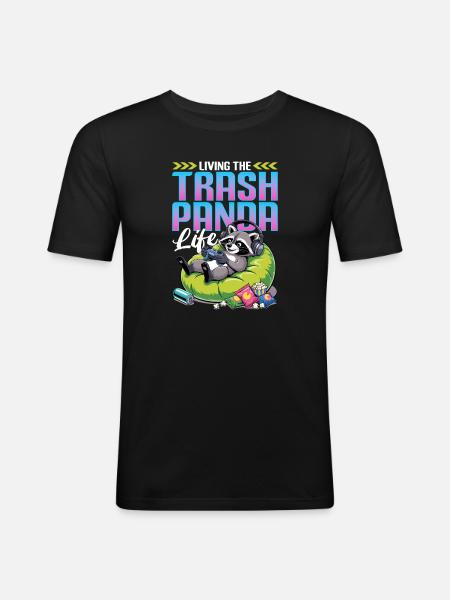 Gamer Gaming Cat Video Game - Men's Slim Fit T-Shirt - black