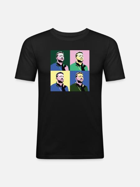 Zelensky Pop-Art - Men's Slim Fit T-Shirt - black