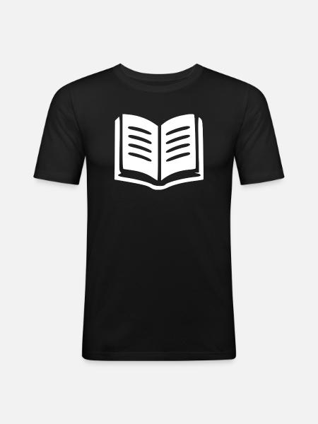 Book Books Reading Gift - Men's Slim Fit T-Shirt - black
