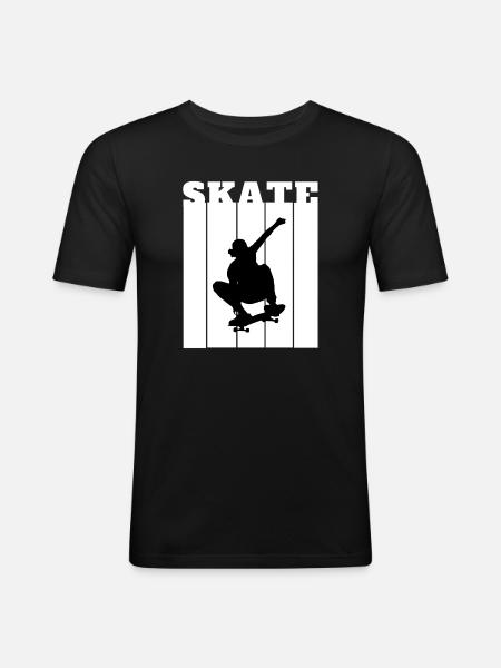 Skateboard Silhouette Skater Gift Cool Shirt - Men's Slim Fit T-Shirt - black
