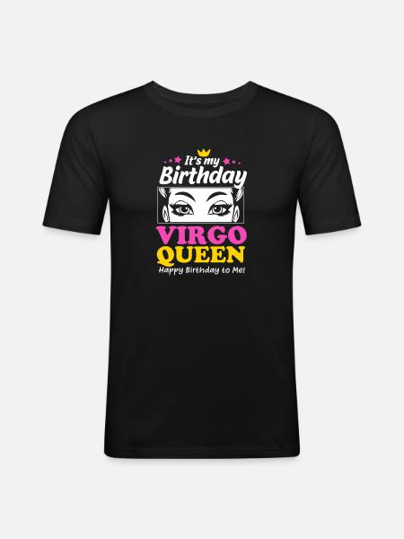 Sternzeichen Jungfrau - Männer Slim Fit T-Shirt - Schwarz