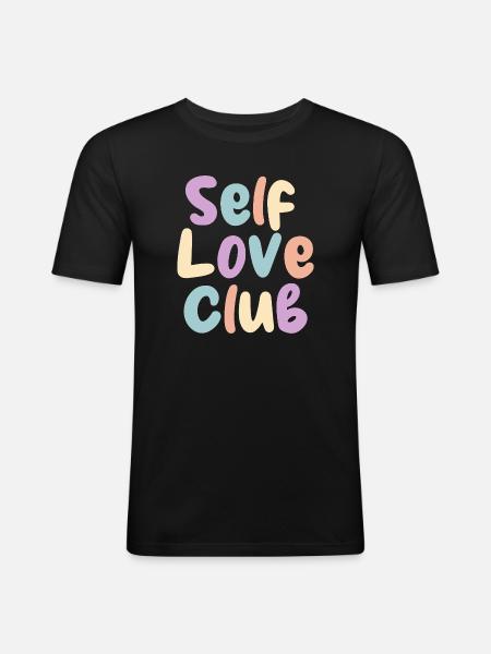 Self Love Club Pastel Print - Men's Slim Fit T-Shirt - black