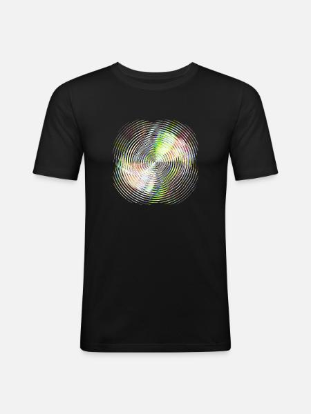 Farbkreis-Spirale - Männer Slim Fit T-Shirt - Schwarz