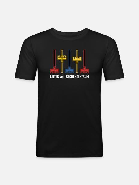 Rechenzentrum Design Gartengeräte Rechen Leiter - Männer Slim Fit T-Shirt - Schwarz