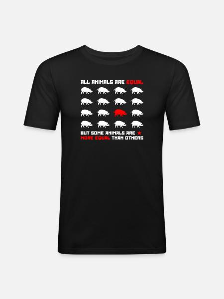 All animals are equal 2 - Men's Slim Fit T-Shirt - black