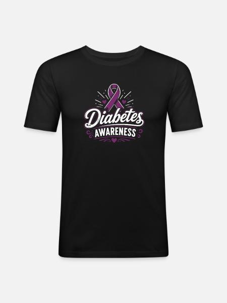 diabetes awareness - Men's Slim Fit T-Shirt - black