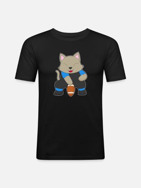Cat American Football - Men's Slim Fit T-Shirt - black