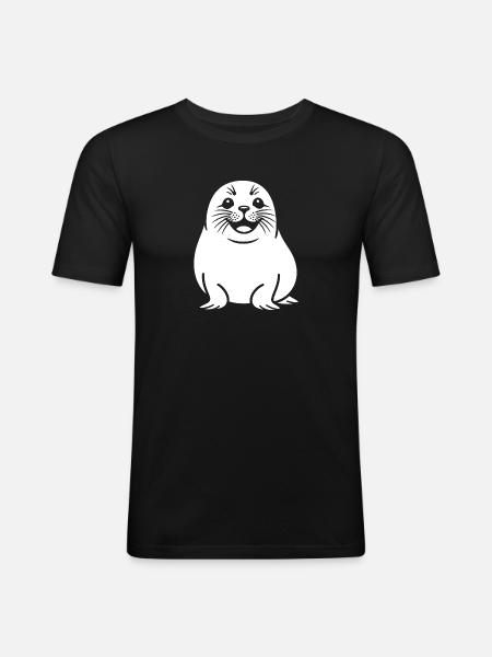 Cute seal silhouette - Men's Slim Fit T-Shirt - black