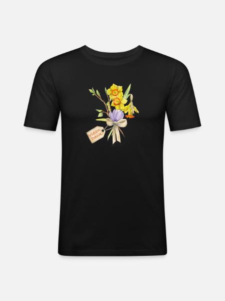 Merci Bouquet - T-shirt près du corps Homme - noir