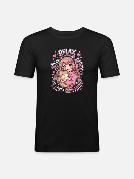 Relax We're All Crazy Competition - Men's Slim Fit T-Shirt - black
