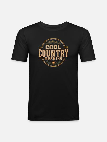Morning Countryside Rustic Mountains - Men's Slim Fit T-Shirt - black